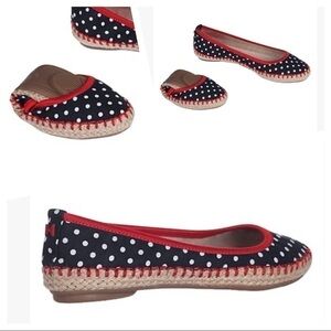 Butterfly Twists  Black & White Polka Dot Gigi Flat - Women 39 US 8
